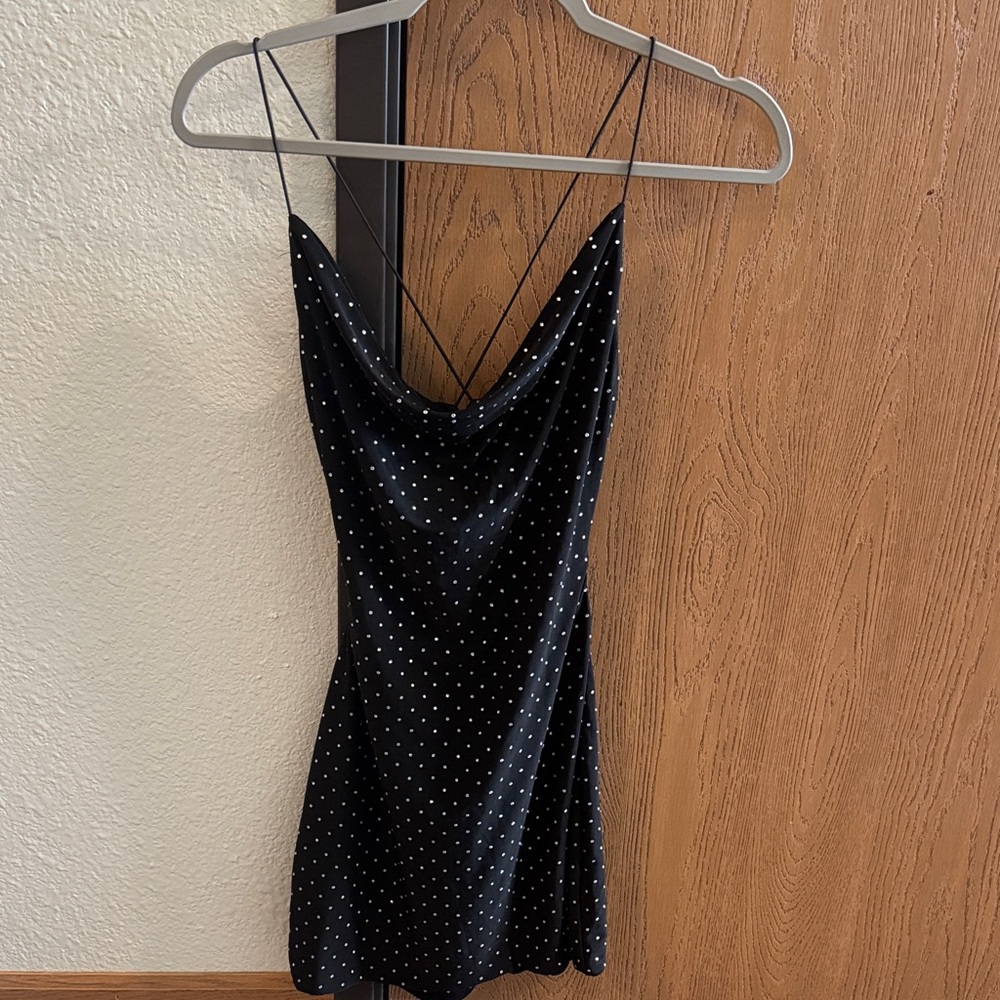 Elegant Black Polka Dot Dress